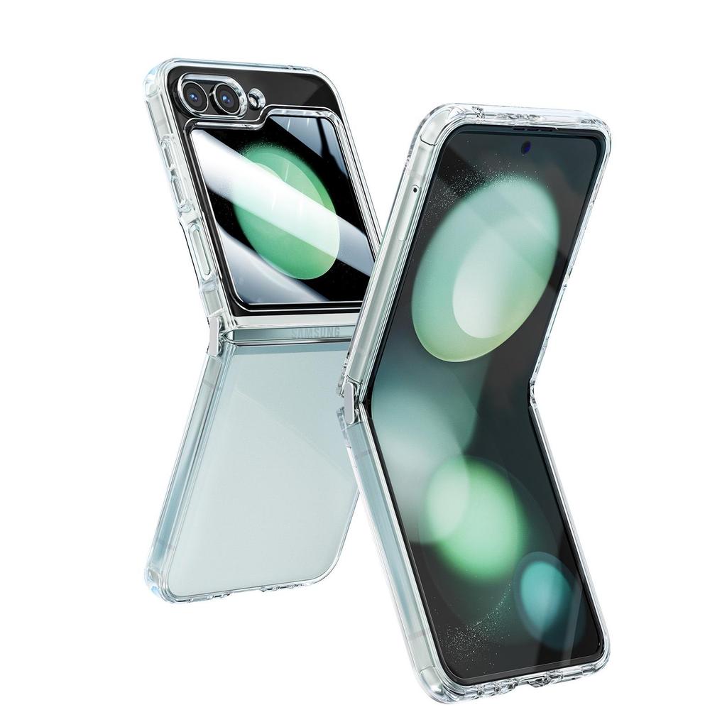 Toocki Transparent Drop-Proof Phone Case for Samsung Galaxy Z FLIP 6 - 3-Fold Protection Cover