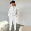 Spring and Autumn Women's Fashion Button Up Collar Hoodie Loose Pants, Hoodie Set