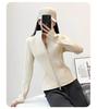 Women's Stand Collar Velvet-Lined Sports Jacket for Running, Cycling, and Yoga - Long Sleeve for Autumn & Winter