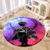 Classic Japanese-style Cartoon Demon Slayer Round Rug, Home Soft Decorative Anti-slip Yoga Mat and Chair Mat, Outdoor Floor Mat Carpet K17