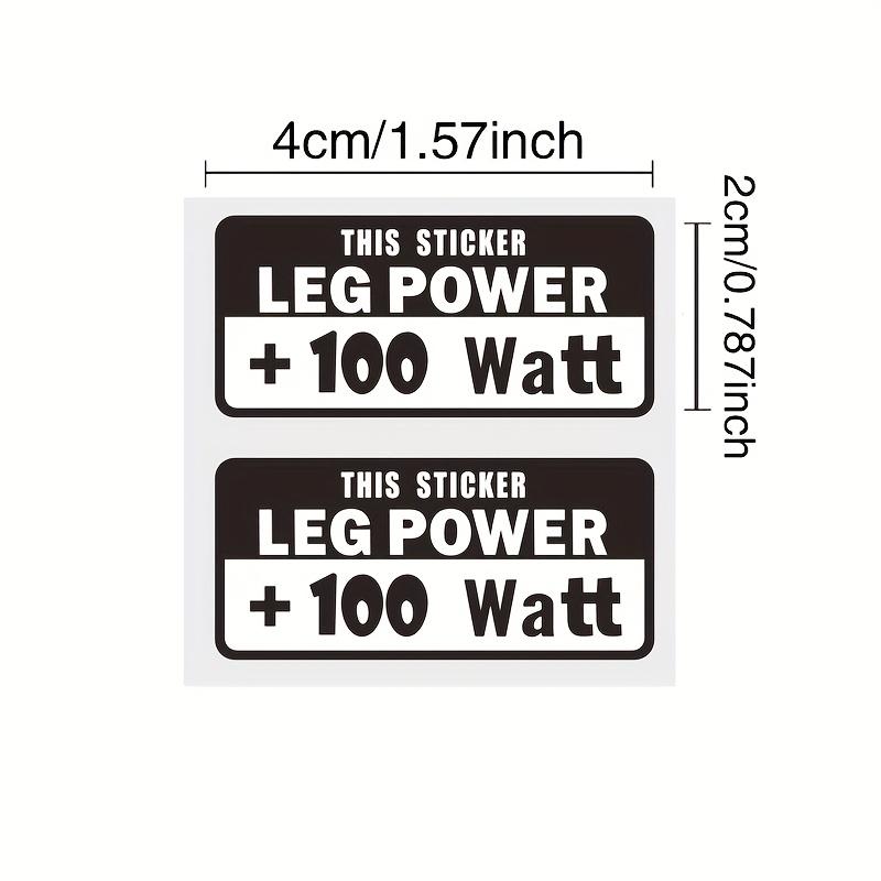 100W Leg Power Reflective Sticker, Waterproof Glossy Plastic Decal, Durable Self-Adhesive Bike Handlebar Decor