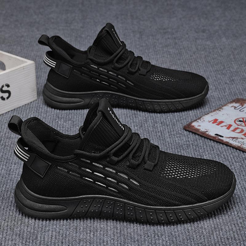 

Мужская обувь лето новая дышащая сетчатая обувь мужская трендовая универсальная летящая тканая спортивная обувь повседневная обувь 44