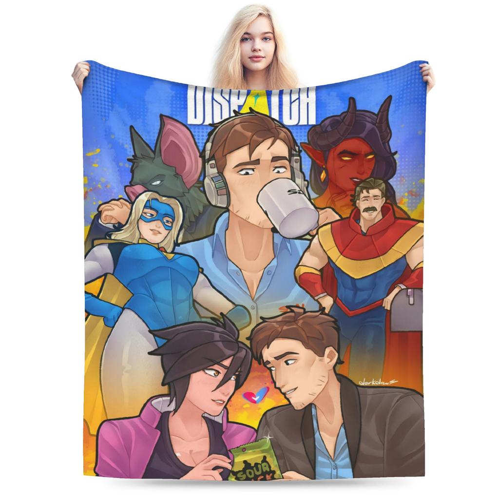 Покрывало для игры Dispatch Blanket Cover Invisigal Водяной Мальчик Шерстяное Пледовое Покрывало Декор для Путешествий на Самолете Ультрамягкое Теплое Покрывало на Кровать