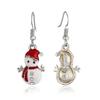 Dainty Cute Hook Earrings Christmas Snowman Earrings Drop Dangle Cartoon Gift Jewelry for Women Girls