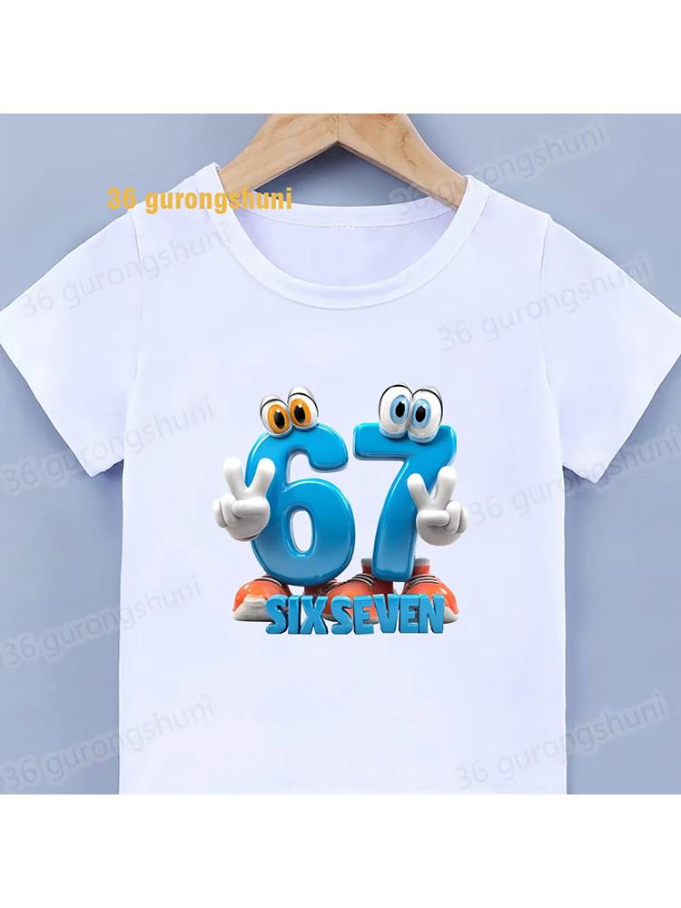 Kids Retro Cartoon SIX SEVEN 67 Graphic TShirt Soft Cotton Cute Wear for Boys  Girlsdf0139 100
