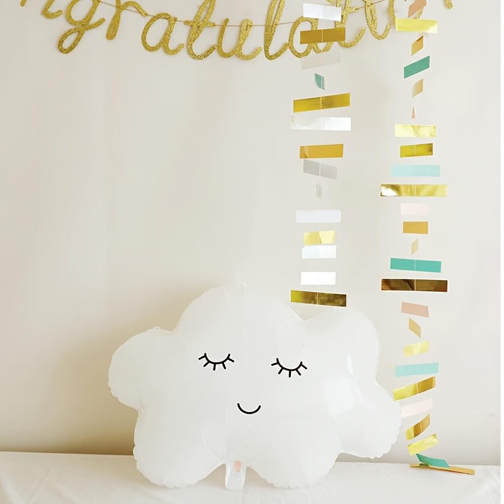 5Pcs 30inch White Cloud Balloons Cloud-Shaped Aluminum Foil Polyester Film Balloons for Gift Giving Cloud Theme Party Birthday Decoration Supplies