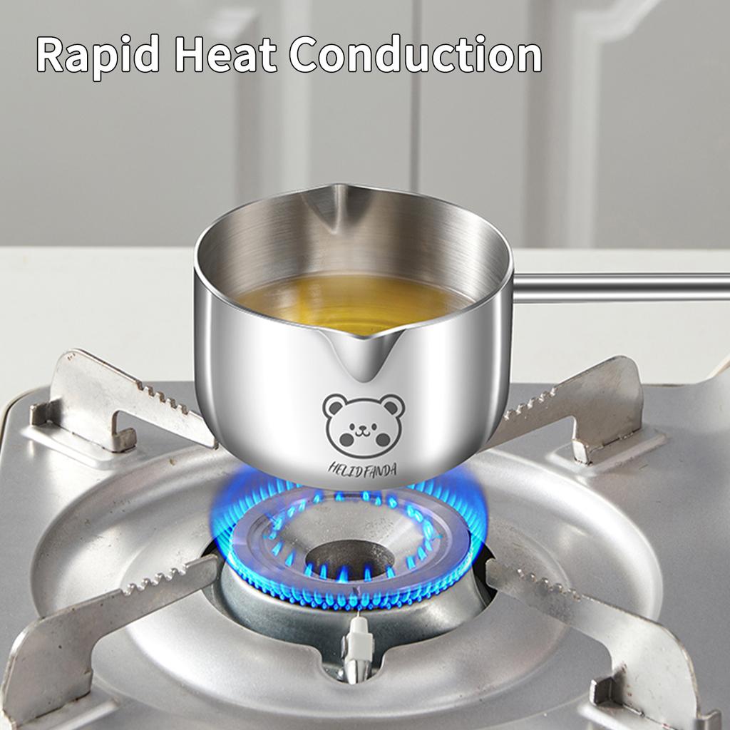 WORTHBUY 304 Stainless Steel Sauce Spoon Anti Scalding Long Handle Hot Oil Spoon Soup Ladle Multifunctional Kitchen Tableware