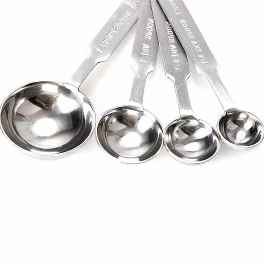 4Pcs Long Handle Measuring Cups Set Stainless Steel Kitchen Measure Tool  Kitchen Gadgets