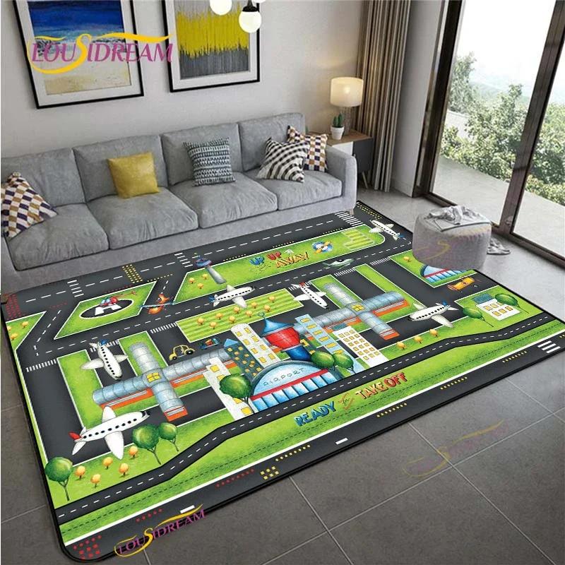 Teppich Straßenverkehr Routenkarte Teppich Wohnzimmer Sofa Couchtisch Schlafzimmer Teppiche Küche Kinderspiel Anti-Rutsch Bodenmatte Heimdeko