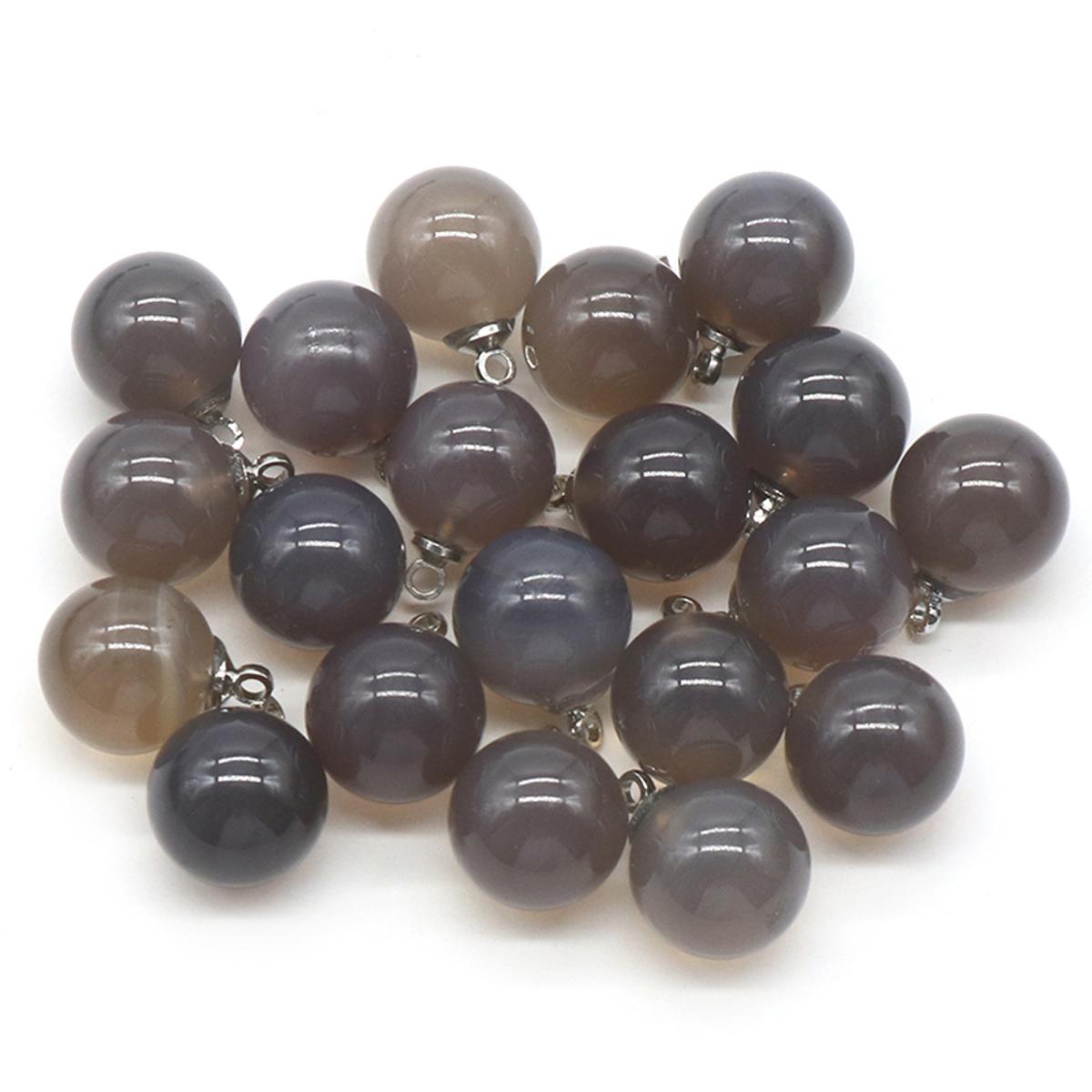 

Подвеска из натурального камня, круглый шар, кристалл, розовый кварц, агат, унакит, содалит, обсидиан, подвески для изготовления ювелирных изделий, ожерелье, серьги, аксессуары 12 мм 2Pc/12mm-Grey Agate