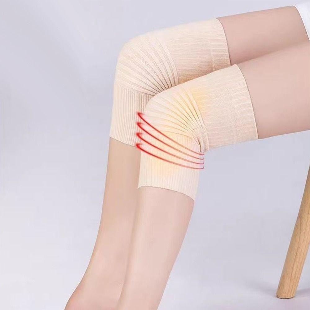 Gestrickte Kniebandagen Baumwolle Thermische Kniepolster Damen Herren Knieschoner Hülle Sportschutz