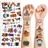 Ghosts Pumpkins Bats Spiders Designs 10 Sheets Halloween Temporary Tattoos for Kids, Fake Tattoo Body Stickers, Waterproof Realistic