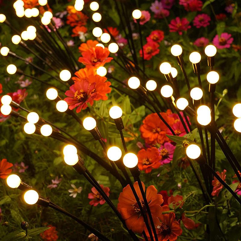 Solar-LED-Glühwürmchen-Lampe für den Außenbereich, Garten-Rasenlampe, Hofkanal-Landschaftslampe, Solar-Himmel-Stern-Schaukellampe, für den Außenbereich, Blumenbeet, Weihnachtsdekoration