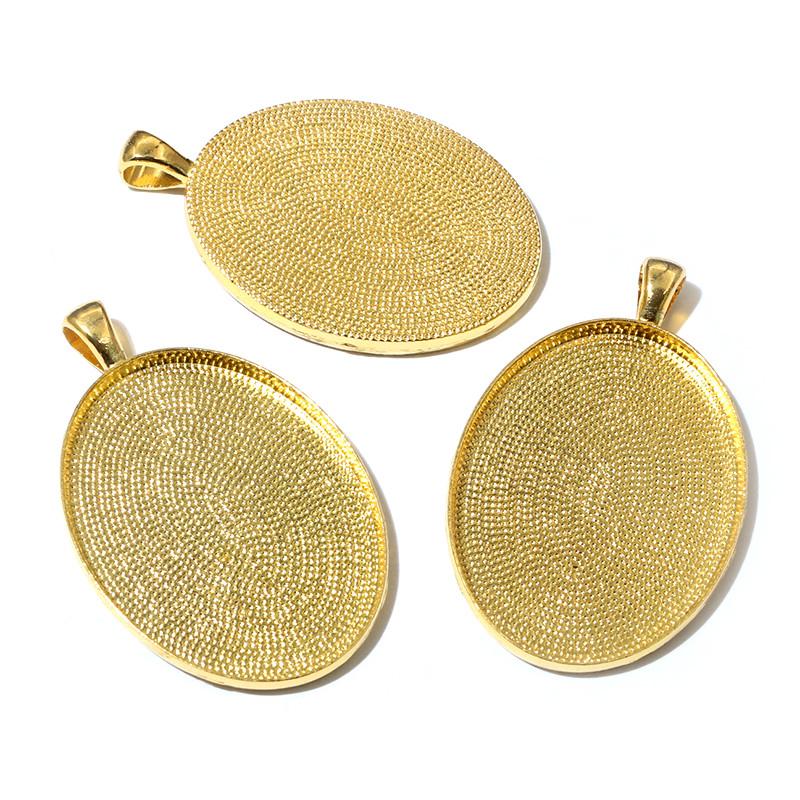 Neue Mode 5 Stück/Los 30x40mm Innenmaß 8 Farben Beschichtet Einfacher Stil Cabochon Basis Fassung Anhänger Anhänger