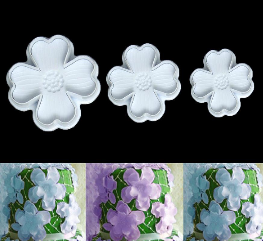 3 ks Hortenzie Jarní Ražba Tisková Forma Fondánová Sušenka Vykrajovátko Tisk Cukrová Květina DIY Pečicí Forma