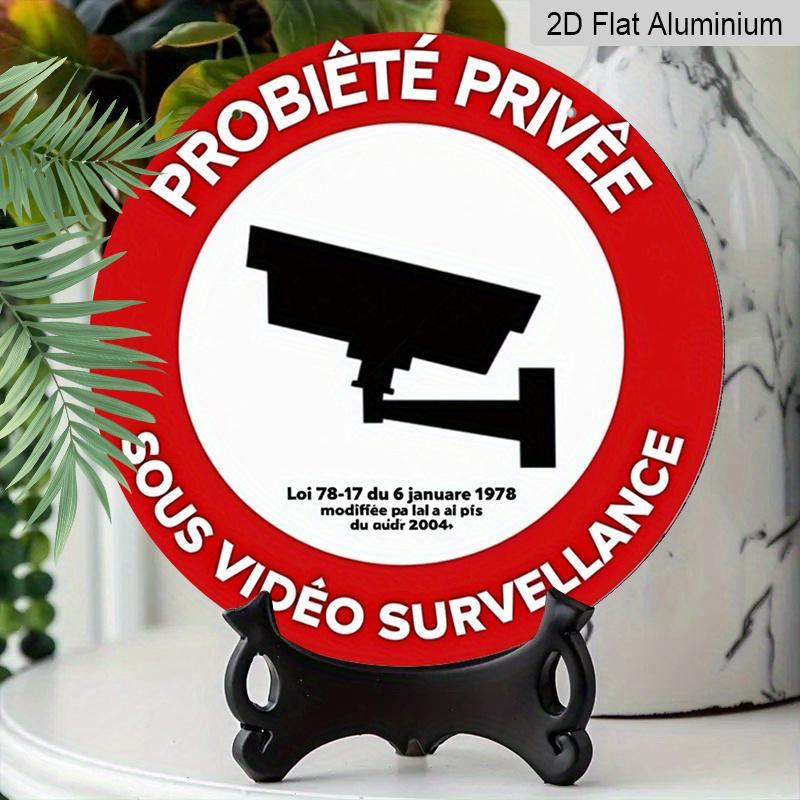 

2D Flat 1pc, 8x8 in, No Video Surveillance Sign - Red & White Round Aluminum Metal Plaque with CCTV Camera Icon, Durable Wall Decor for Home, Office 1pc