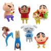 7Pcs/Set Anime Ornament Simulation Decoration PVC Cup Edge Crayon Shin-Chan Figure for Collection