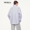 MO&Co. Heart Embroidery Striped Cotton Shirt
