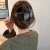Retro Bow Hair Clip: Versatile Flocking Duckbill for Autumn/Winter