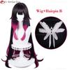 Gioco Fatui Cosplay Columbina Parrucca 105cm Lunga Degradé Resistente al Calore Capelli Sintetici Parrucche Anime per Feste + Cuffia per Parrucca