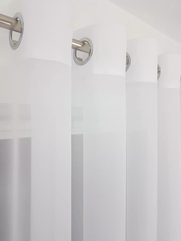 Ready-made white voile curtain 300x250 cm with eyelets - smooth