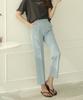 Ppaeppae Domestic Secret Elastic Waist Semi-High Waist High Stretch Sky Blue Slacks
