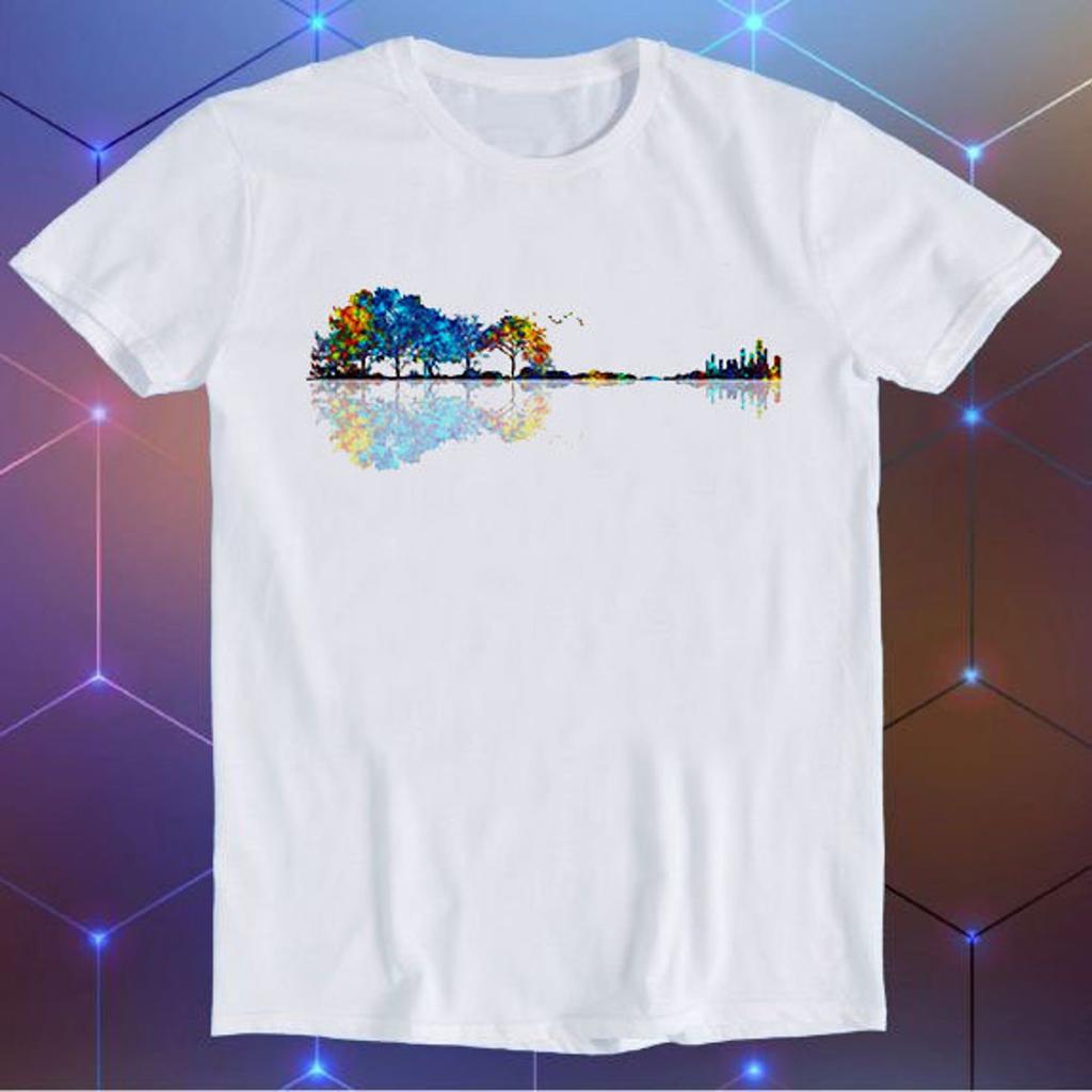 Guitar Tree Nature Forest Climate Change Slogan Joke Tee Meme Movie Music Cool Funny Gift T-Shirt E767