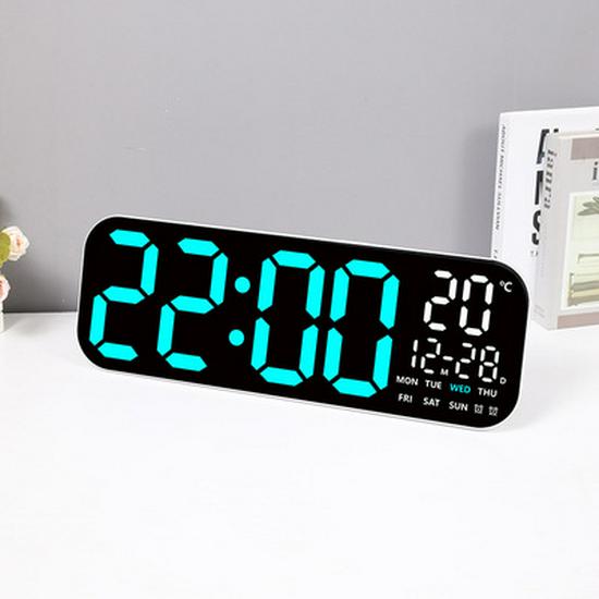 Creative RGB Color-Changing LED Wall Clock 6651R - Multifunctional Digital Display for Living Room