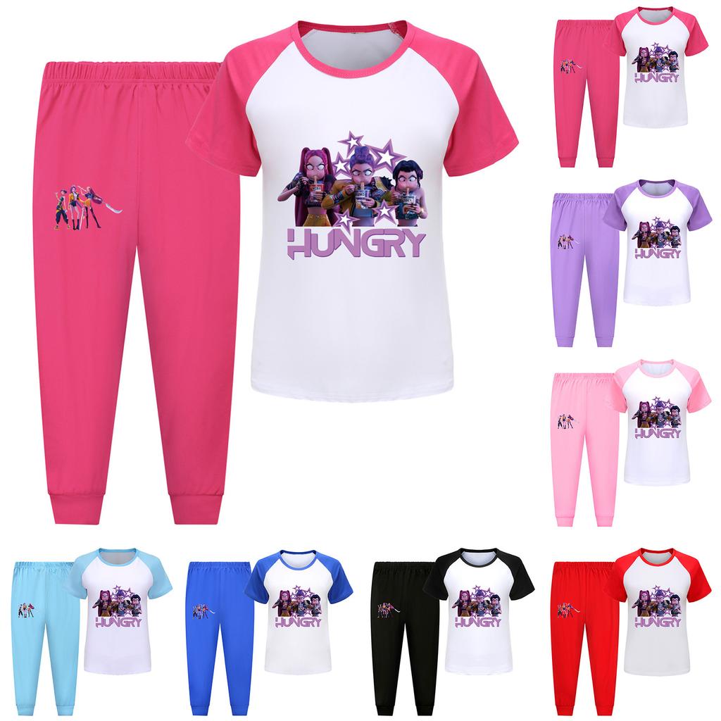 Children's Summer Sports T-shirt And Pants Two-piece Sportswear Set Short-sleeved Printed Clothing Suit