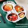 304 Stainless Steel Divided Plate for Children - Ideal for Kids, School Canteens, and Kindergarten Meals