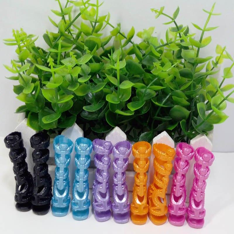 5 par/parti Mote Barn Barn Baby Leker Dukketilbehør Høyhæl Støvler Sko For Monster High Dukker For 1/6 BJD Dukke