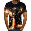 2023 Summer New Cross-border New, Men's and Women's Trend Casual, Ghost Rider Digital Printing 3D Short-sleeved T-shirt