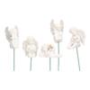 5Pcs Cupid Figurine On Stick Durable Resin Miniature Size Widely Used White Angel Figurine for Garden Backyard Ground