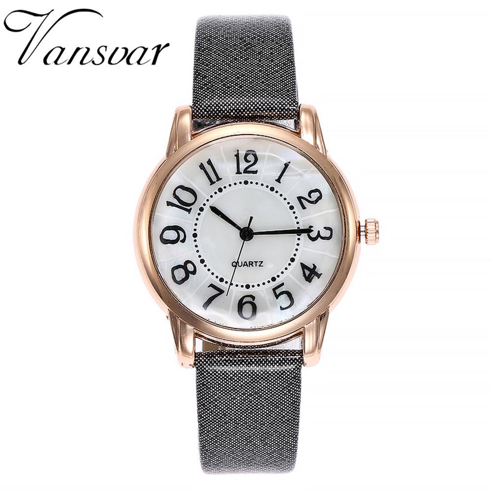 Kvinners Casual Quartz Leather Band Newv Strap Watch Analog armbåndsur