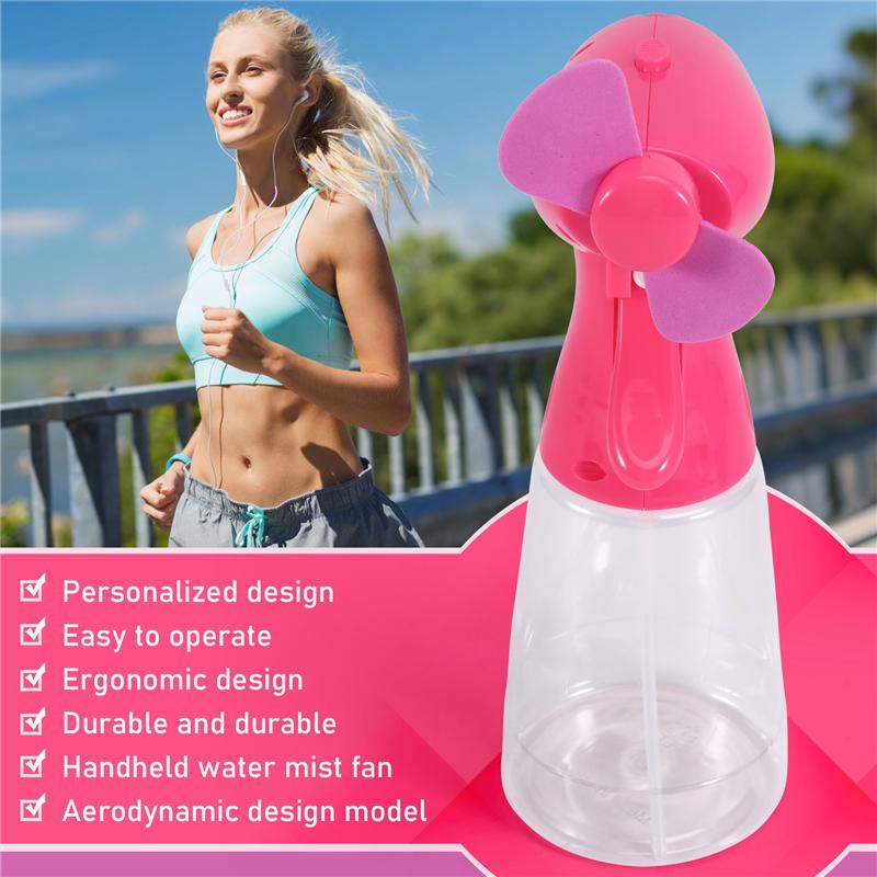 A03F-Battery-Powered Cooling Fan Handheld Water Mist Fan Mini Spray Fan Portable Outdoor Fan