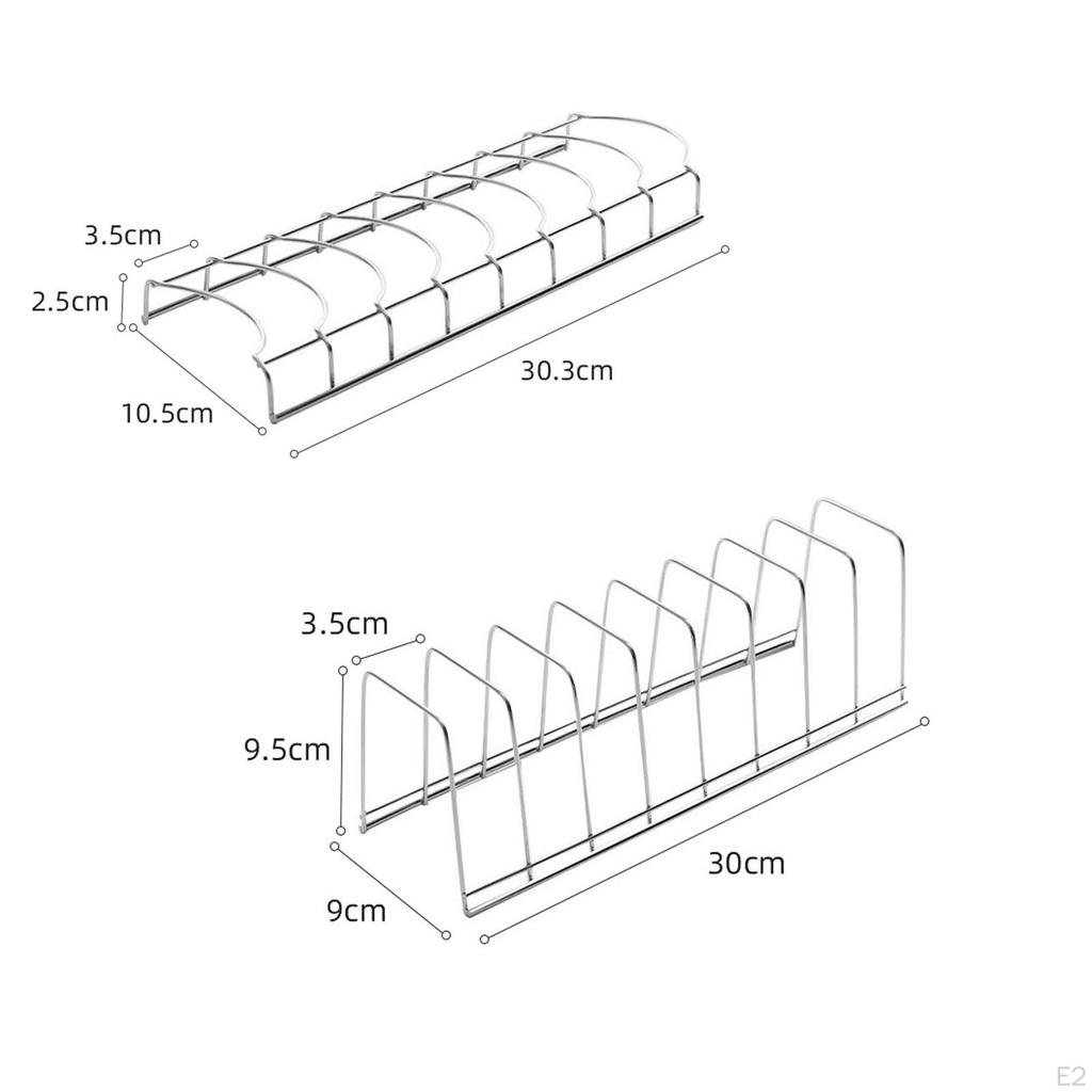 2 Bowl Rack Dish Holder Utensils Multifunction Stable Plate Stand Drain Basket for Counter