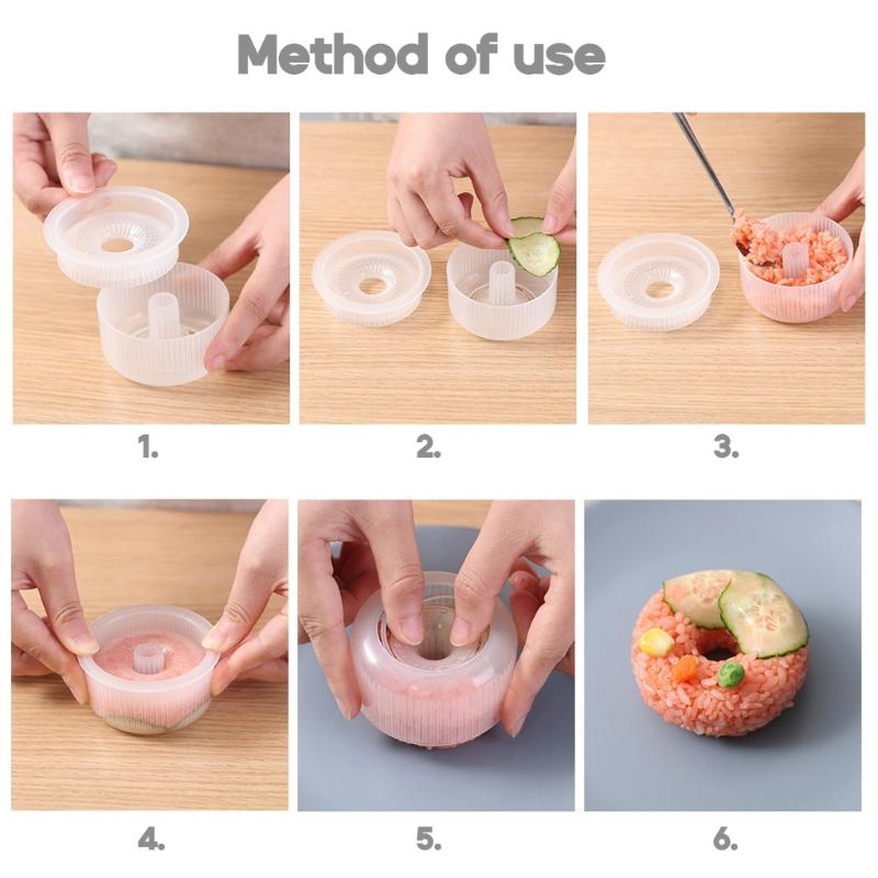 Kitchen Clear Rice Balls Press Mold Round Doughnuts Rice Balls Mold Sushis Maker Rice Balls Mold DIY Craft Baking Tool