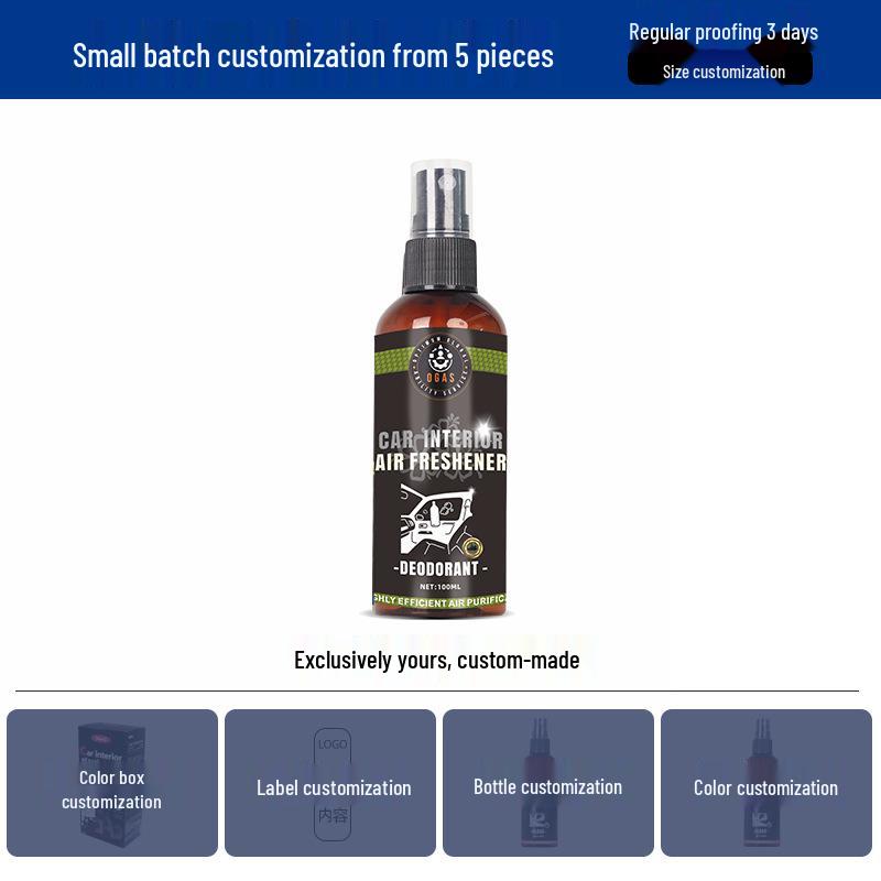 Dual-Use Car Air Freshener Spray: Eliminates Smoke and Air Conditioning Odors with Long-Lasting Scent