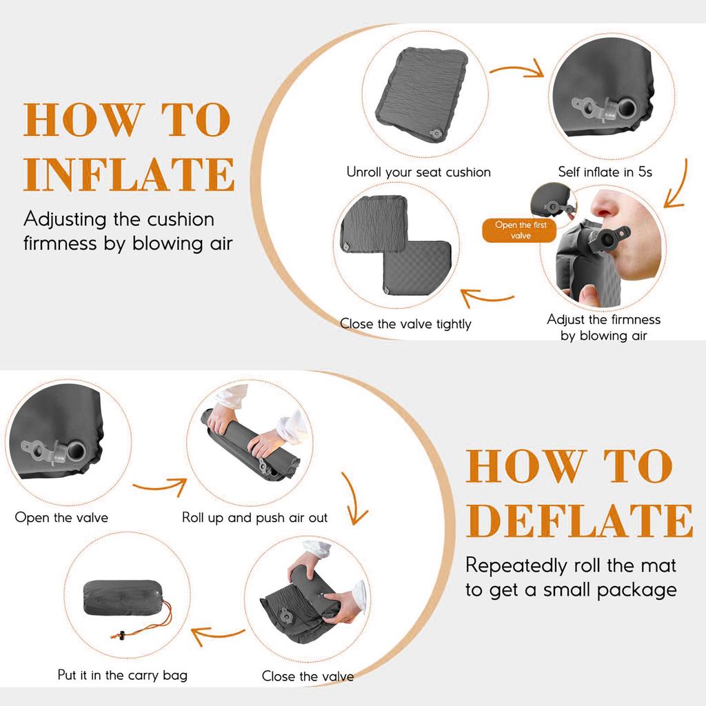 Portable Self Inflating Seat Cushion 5 Seconds Auto Inflate Camping Pad with   Lightweight Travel Pillow for Outdoor Hiking Sports   Ch