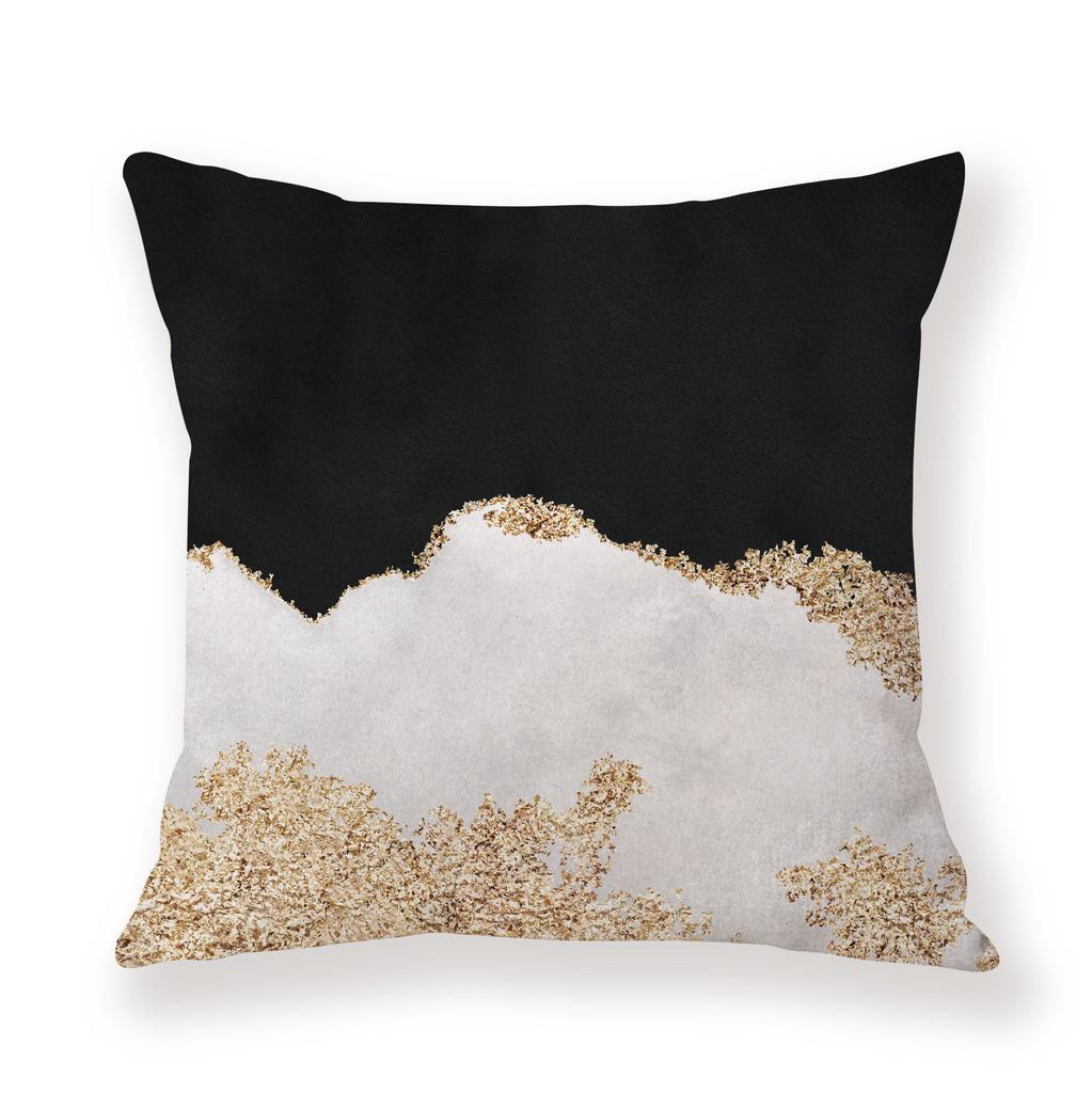 Watercolor Ins Wind Flashing Plush Pillowcase Contrasting Color Creative Model Room Decoration Pillow Car Sofa
