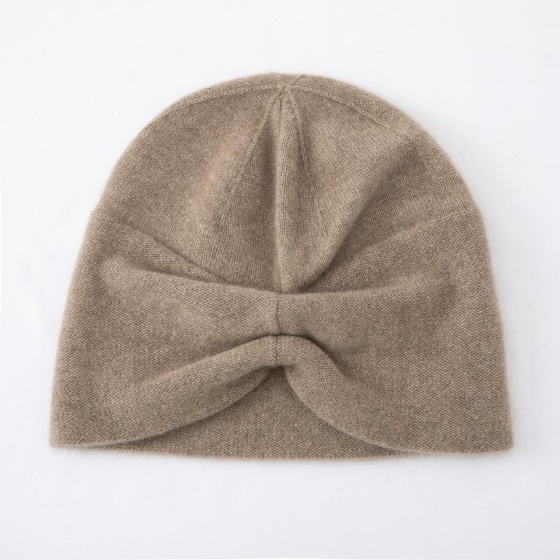 Unisex 100% Pure Cashmere Wool Knit Hat for Outdoor Warmth (Autumn/Winter Collection) One Size верблюд
