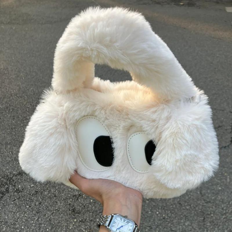 Cute Cartoon Plush Big-eyed Puppy Handbag Women's New Autumn and Winter Niche One-shoulder Messenger Furry Bag