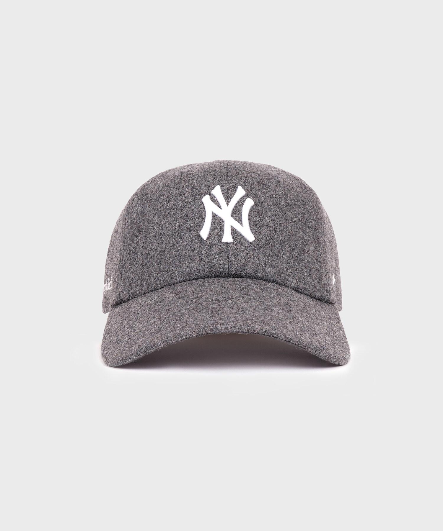 SPORTY&RICH Yankees Serif Wool Cap Grey