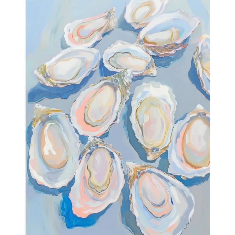 Pink Watercolor Ocean Waves Seascape Poster Oyster Shell Beach Umbrella Surfing Canvas Printing Wall Art Picture Home Decor