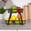 2-Tier Black Metal Fruit Basket 28x17.5x21cm