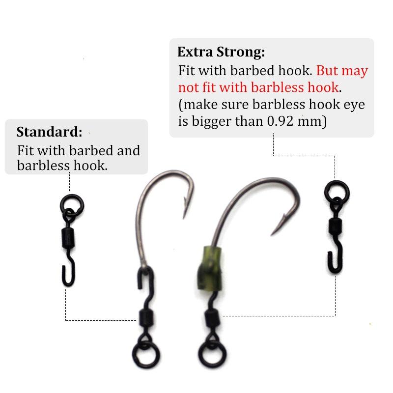 20pcs Carp Fishing Quick Change Swivels Fit Ronnie Carp Rigs Accessories Carp Flexi Spinner Hook Swivels For Carp Fish Tackle