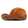 Autumn Winter Hat Men's PU Leather Beret British Retro Forward Hat Warm Peaked Cap
