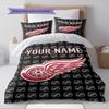 Name Custom Detroit Red Wings Pattern Bedding Set Quilt Cover Pillowcase Home Decor Gift (1 * duvet cover + 2 * pillowcase, without core)