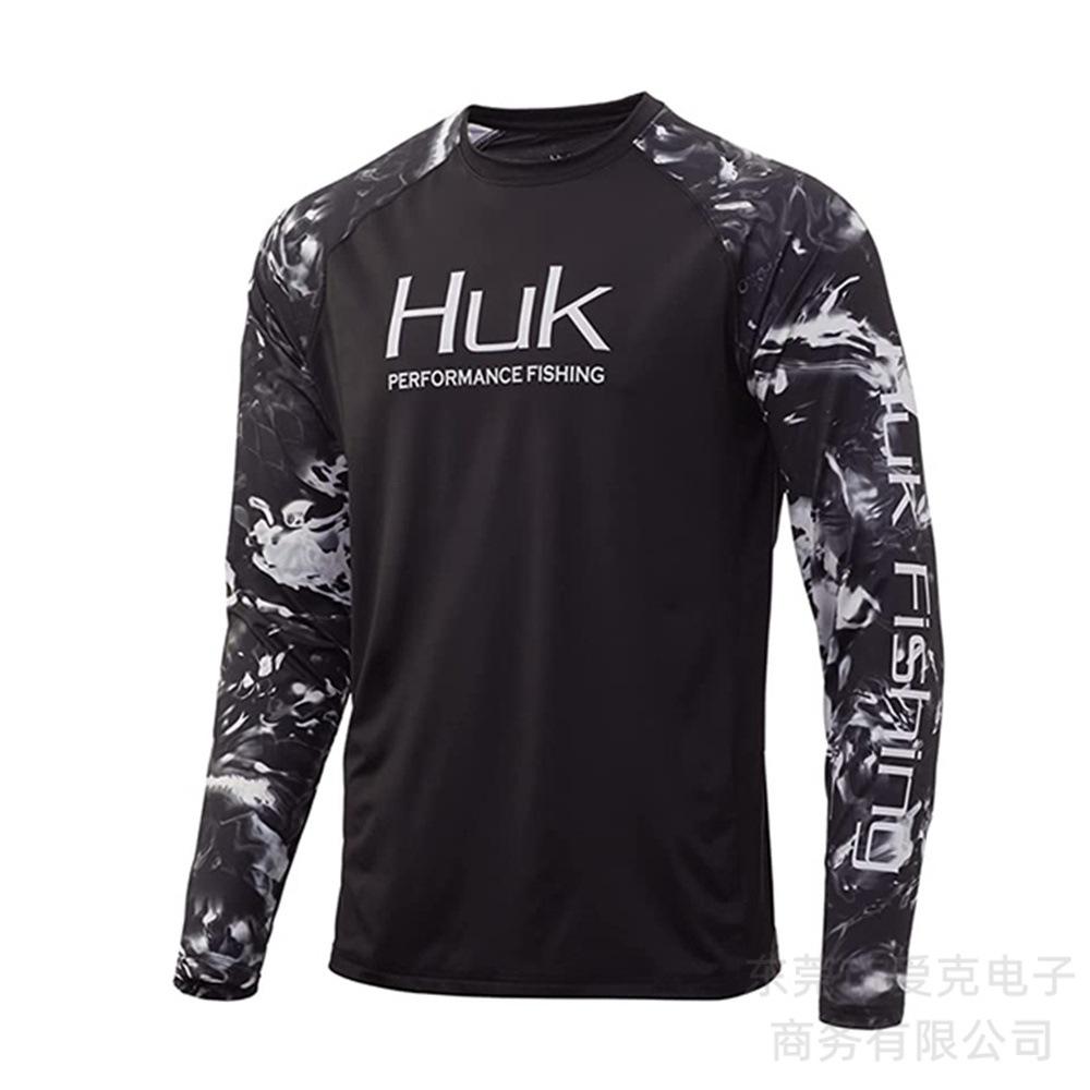 HUK fishing suit quick-drying long-sleeved summer outdoor sunscreen suit sportswear Luya fishing shirt breathable T-shirt men