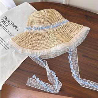 New French Floral Bow Straw Hat Women's Summer Seaside Beach Vacation Big Eaves Sunshade Sun Hat